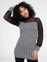 Long-sleevesemi-fitted knit tunic