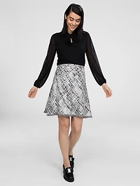 Knit short A line knit skirt