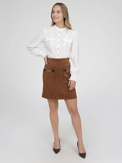 A line long knit skirt