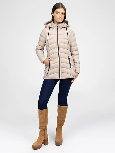 Manteau mi-cuisse semi-ajusté