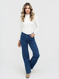 Wide-leg semi-fitted jean