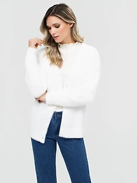 Long-sleeve knit cardigan