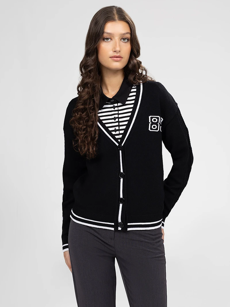 Loose knit cardigan