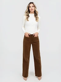 Semi-fitted wide-leg pants 