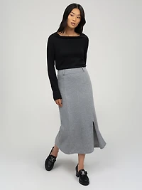 Jupe midi évasée à enfiler