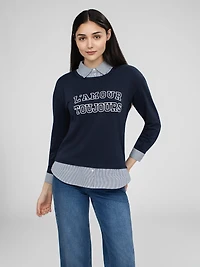 Long-sleeve semi-fitted t-shirt
