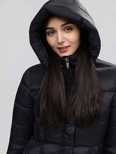 Long fitted puffer jacket