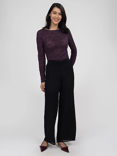 Pantalon large décontracté à enfiler