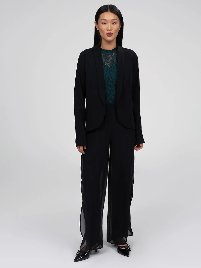 Long-sleeve knit vest