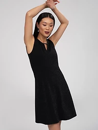 Short flared knit dress