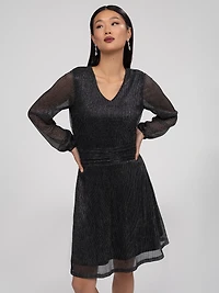 Flared midi knit dress