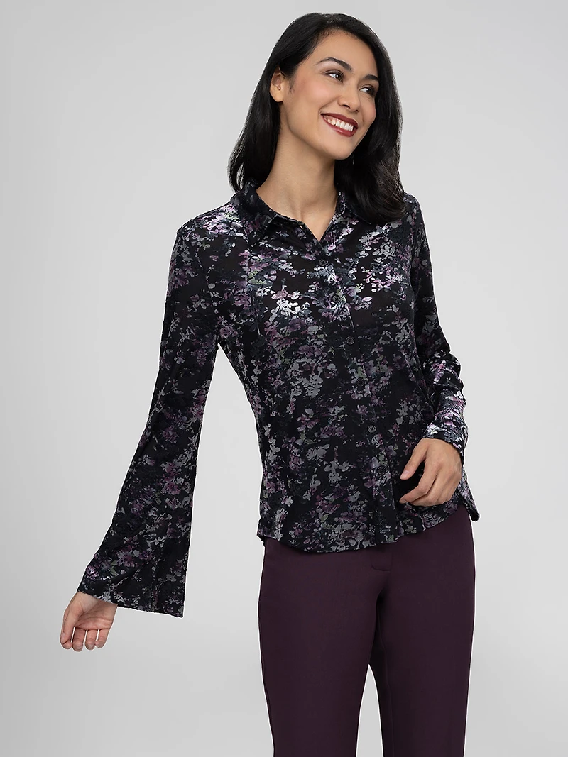 Blouse à manches longues avec boutons