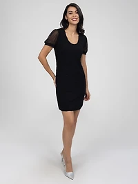 Robe courte droite en tricot