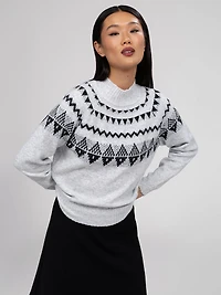 Long-sleeve loose pullover sweater