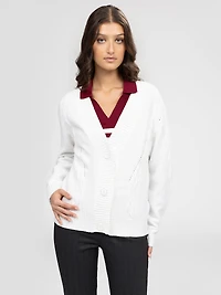 Long-sleeve loose sweater cardigan