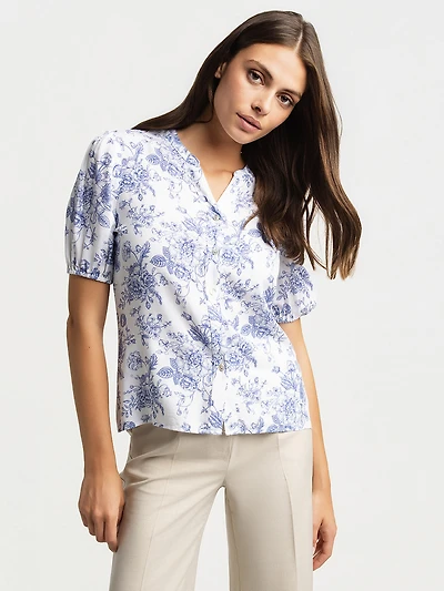 Blouse à manches courtes avec boutons
