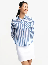 Blouse ample à manches longues avec boutons