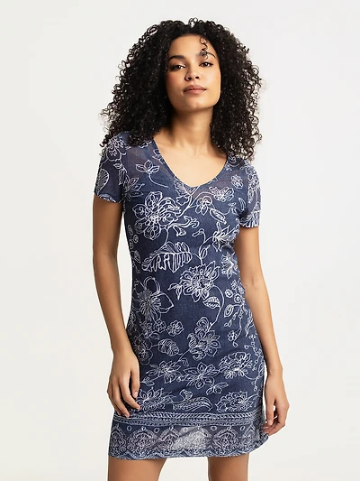 Flared midi knit dress