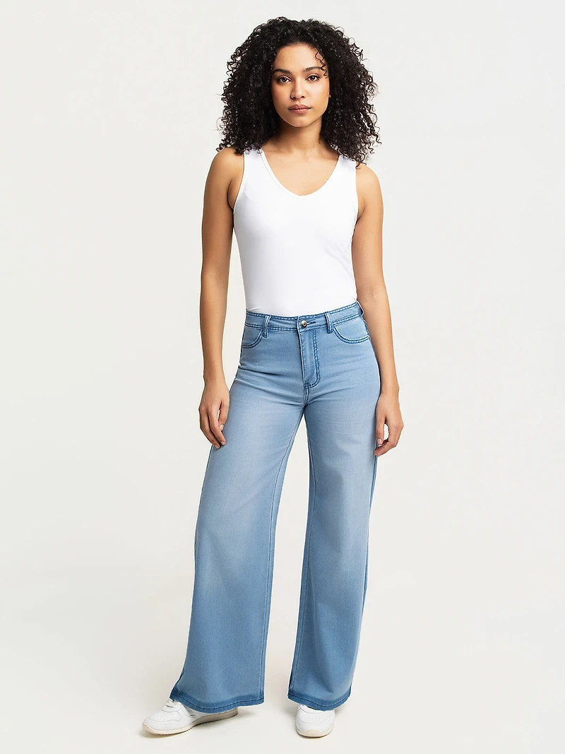 Pantalon en denim à jambe large