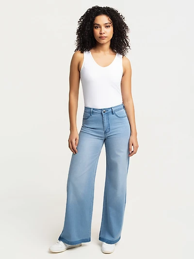 Pantalon en denim à jambe large