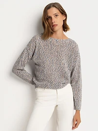 Long-sleeve loose pullover sweater