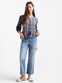 3/4-sleeve loose blouse