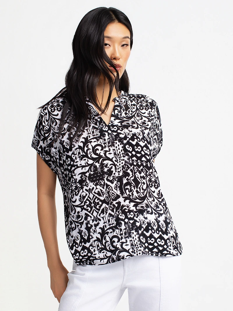 Blouse ample à manches courtes