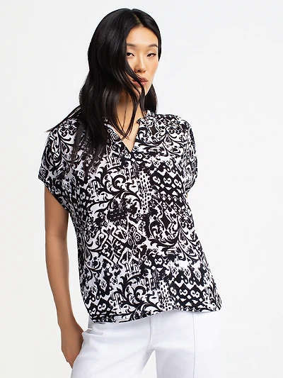 Blouse ample à manches courtes