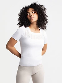 Short-sleeve pullover sweater