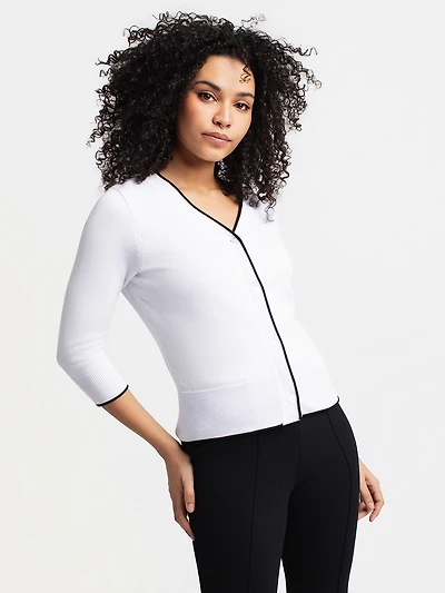 Long-sleeve knit cardigan