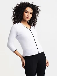 Long-sleeve knit cardigan