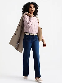 Long-sleeve blouse with buttons