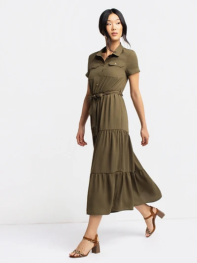 Robe mi-mollet évasée