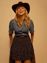 Blouse à manches courtes avec boutons