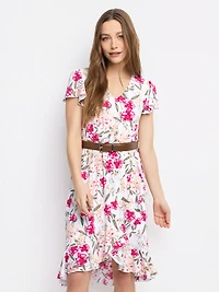 Flared midi knit dress
