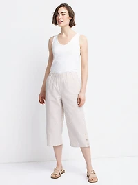 Wide-leg casual pull-on capri