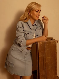 Jupe courte droite en denim