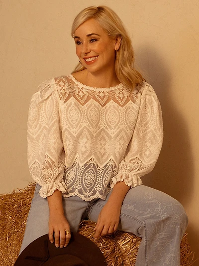 Blouse ample à manches 3/4