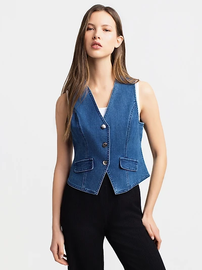 Veste en denim sans manches