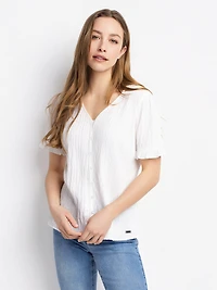 Blouse à manches courtes avec boutons