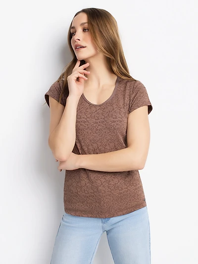 T-shirt ajusté à manches courtes