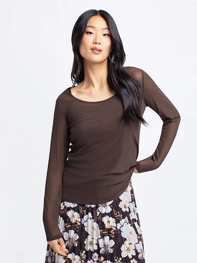 Fitted long-sleeve top