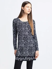 Long-sleeve knit tunic