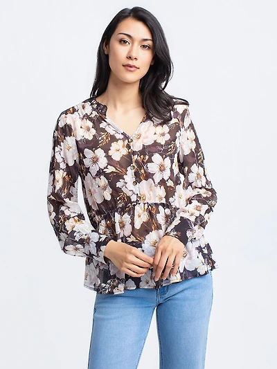 Long-sleeve blouse