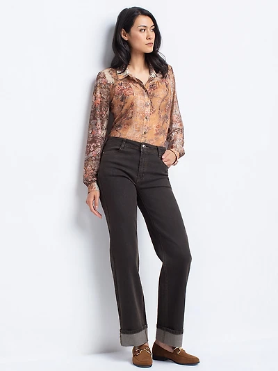 Semi-fitted wide-leg jeans