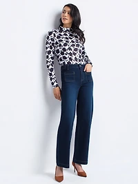 Semi-fitted wide-leg jeans