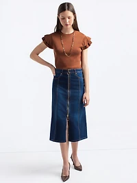 Jupe en denim ligne A