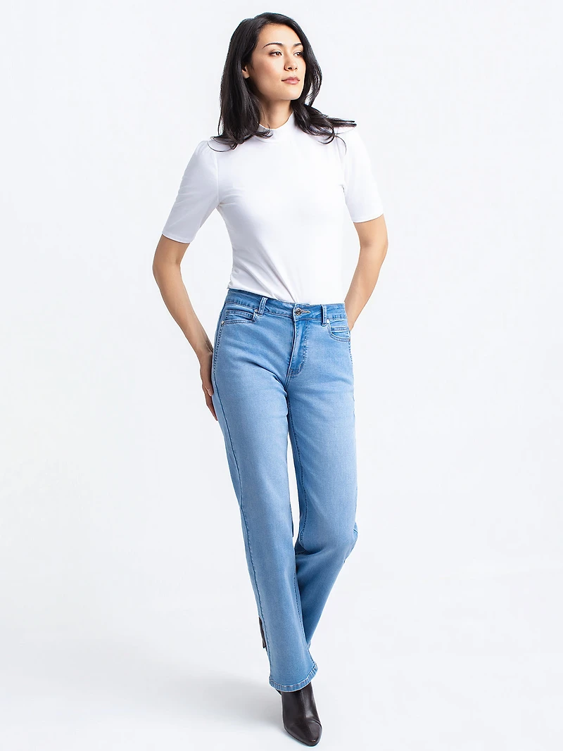 Semi-fitted wide-leg jeans