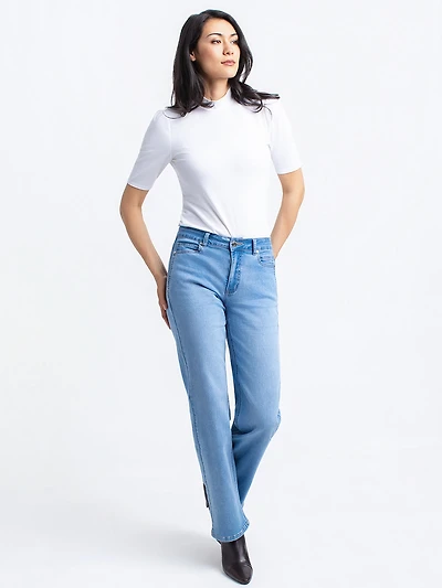 Semi-fitted wide-leg jeans