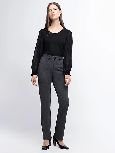 Casual straight-leg pull-on pants